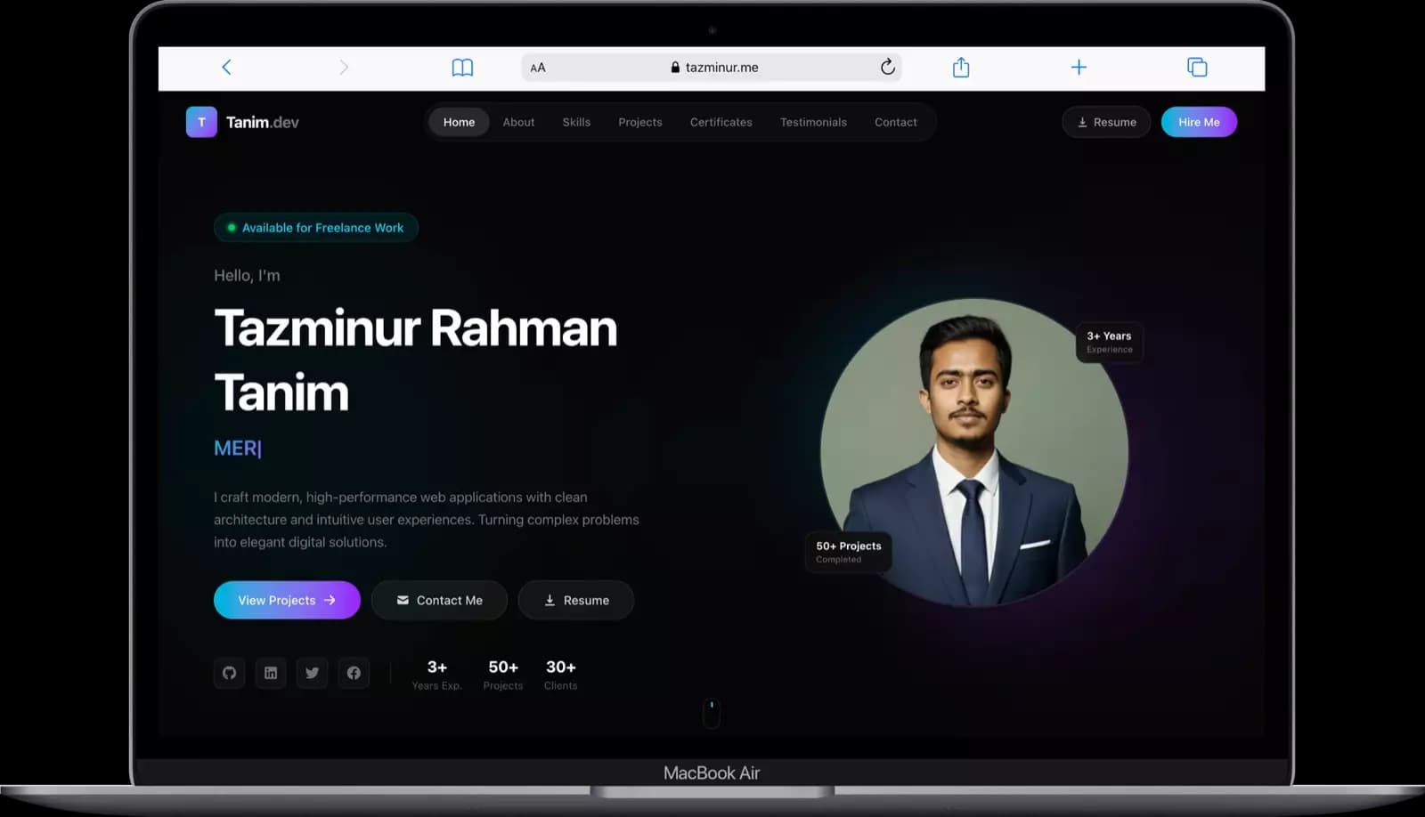 Tazminur Rahman Tanim — Portfolio preview
